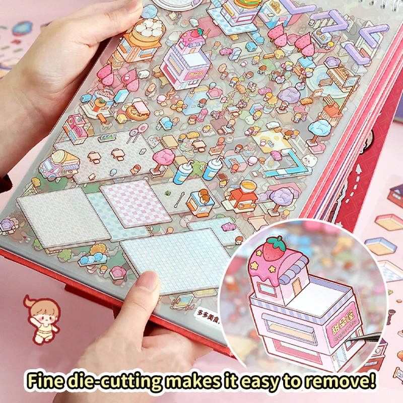Landscape Sticker Collection This Large 3D Stereo Vision Miniature Hut Girl Child Puzzle DIY Toys Leisure Stress Relief Toy Gift