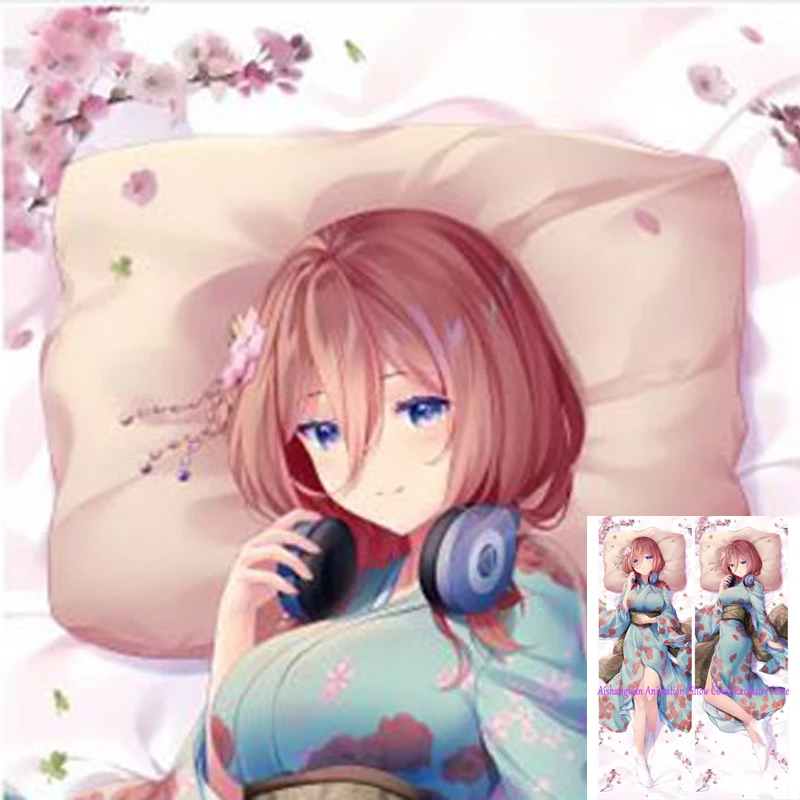 

Dakimakura Anime Pillow Cover Nakano Miku Double Sided Print 2Way Bedding Festival Gifts Gifts