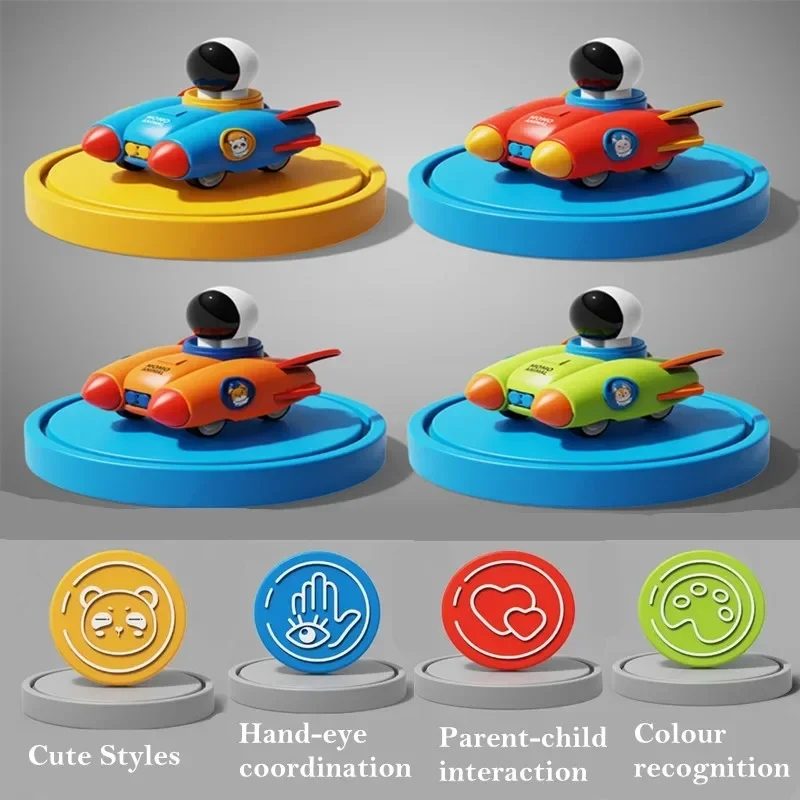 Children Car Toys Space Rocket Inertia Press and Go Car Toy Wind-up Cars Toy for 1 2 3 Age Kids Best Gift for Boys and Girls