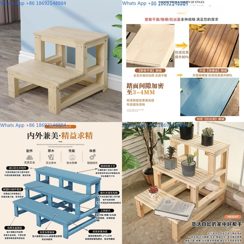 

Solid wood stool with backrest low height durable mortise and tenon construction for adults