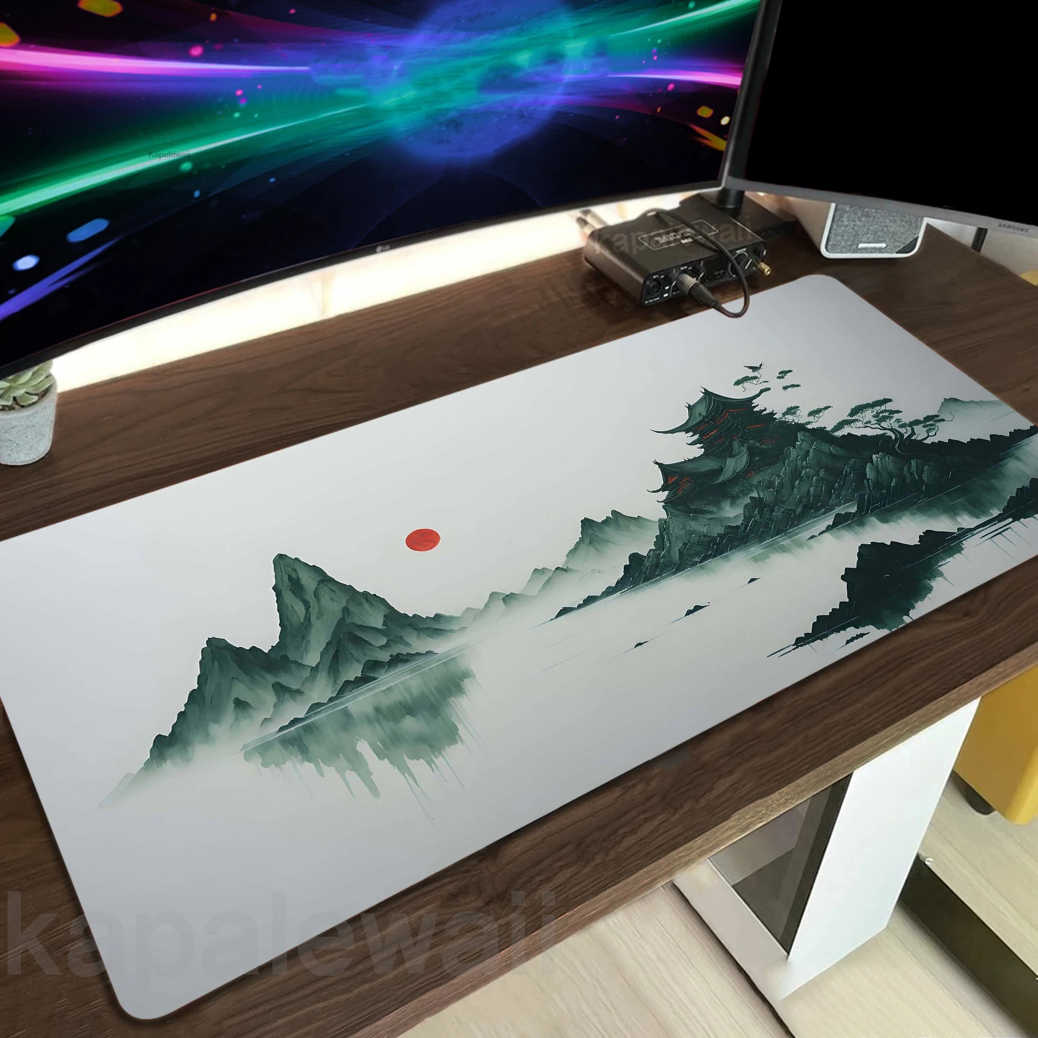 Mountain Serenity Japan Art Mouse Pad Gaming Setup Accessories Mousepad XXL Desk Mat Locking Edge Mouse Pads Keyboard Mat