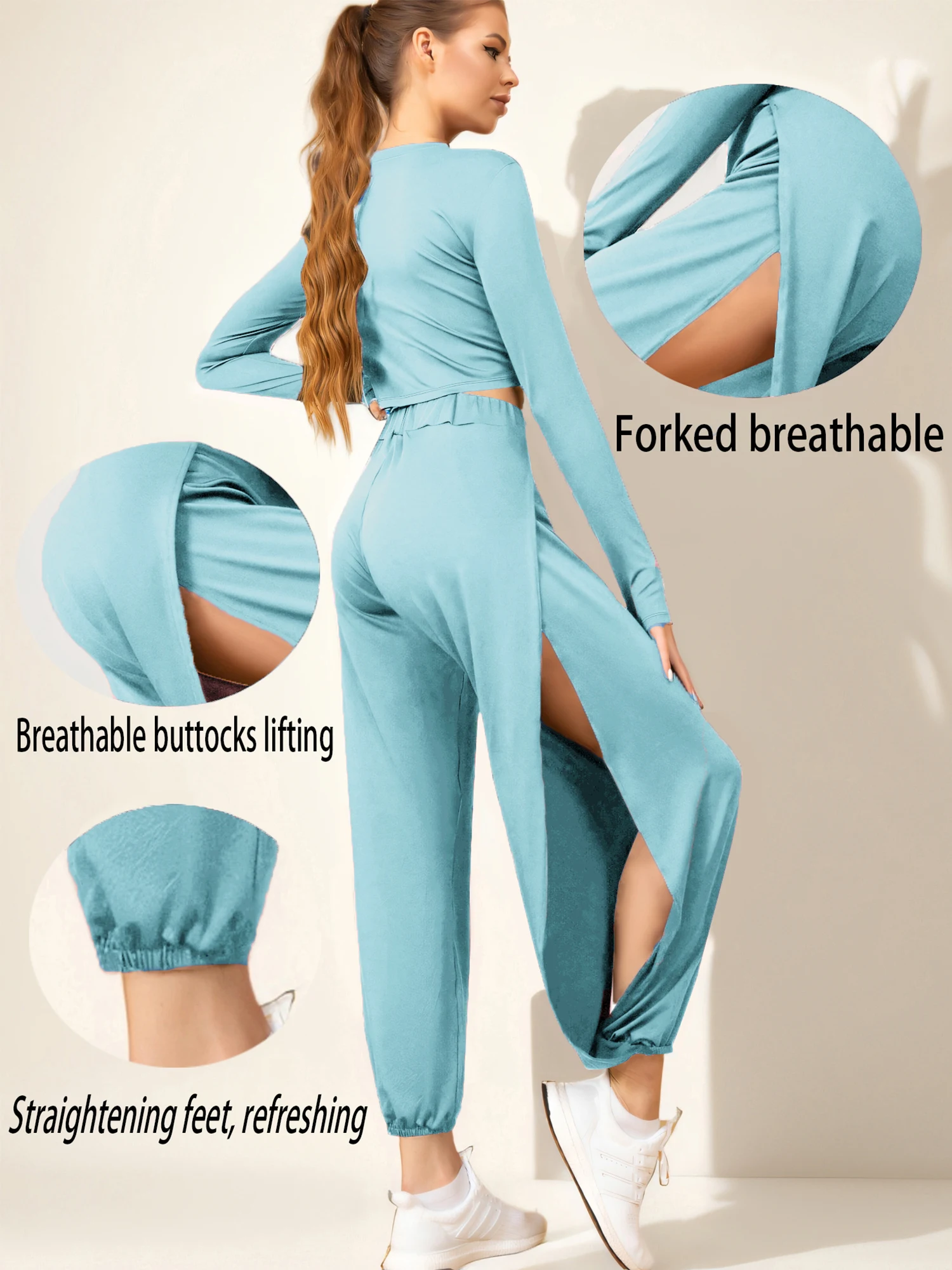 المألوف مرونة الخصر المرأة عالية انقسام الهبي عارضة هارلان السراويل اليوغا السراويل عالية الخصر السراويل النسائية