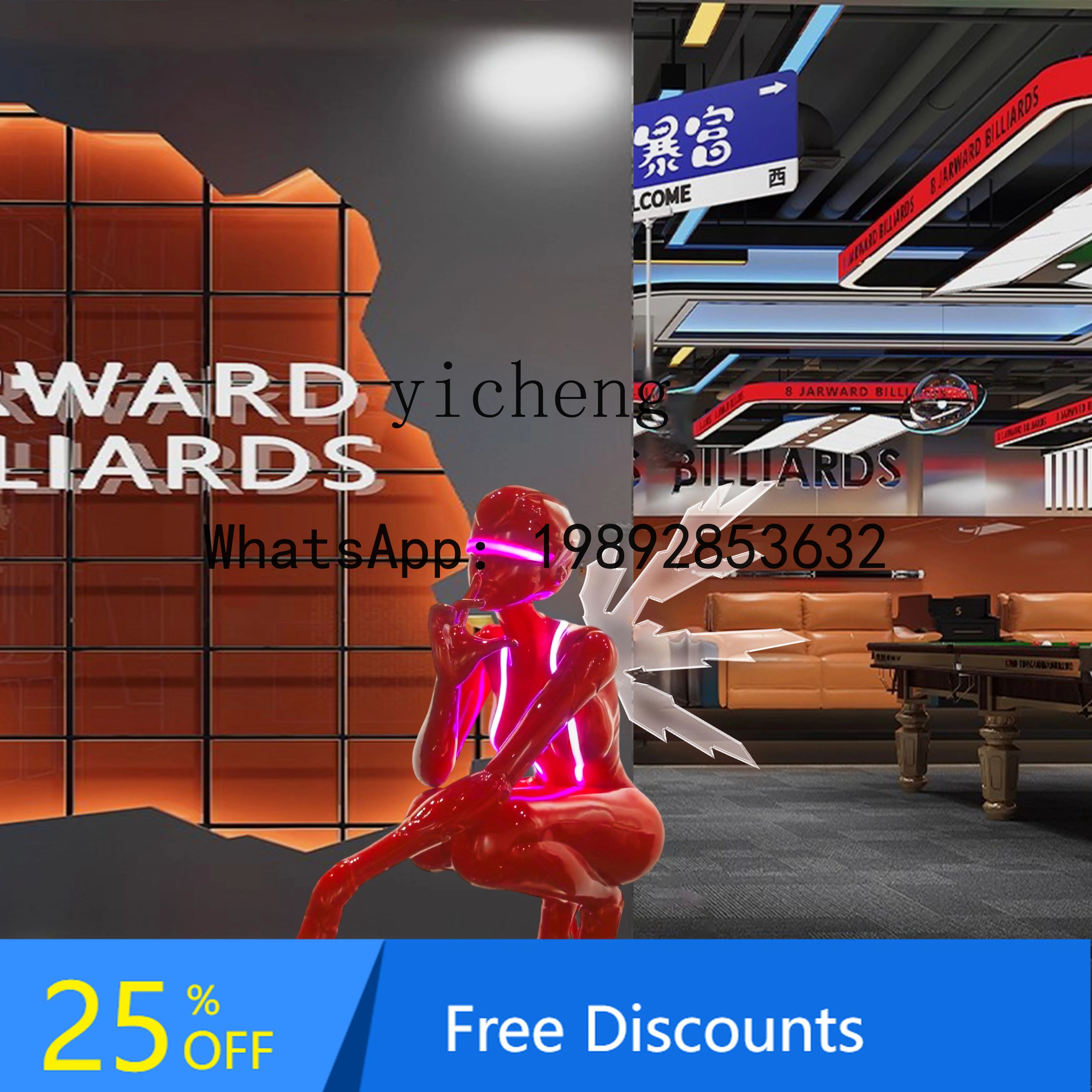 X1Mechanical Girl Sculpture Figure Sculpture Bar E-sports Hall Mall Floor Decoration Ornament