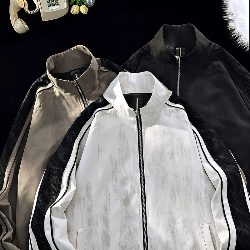 

【Mirrordust】Осенняя ветрозащитная куртка больших размеров с капюшоном и принтом, свободное теплое пальтоM-8XL