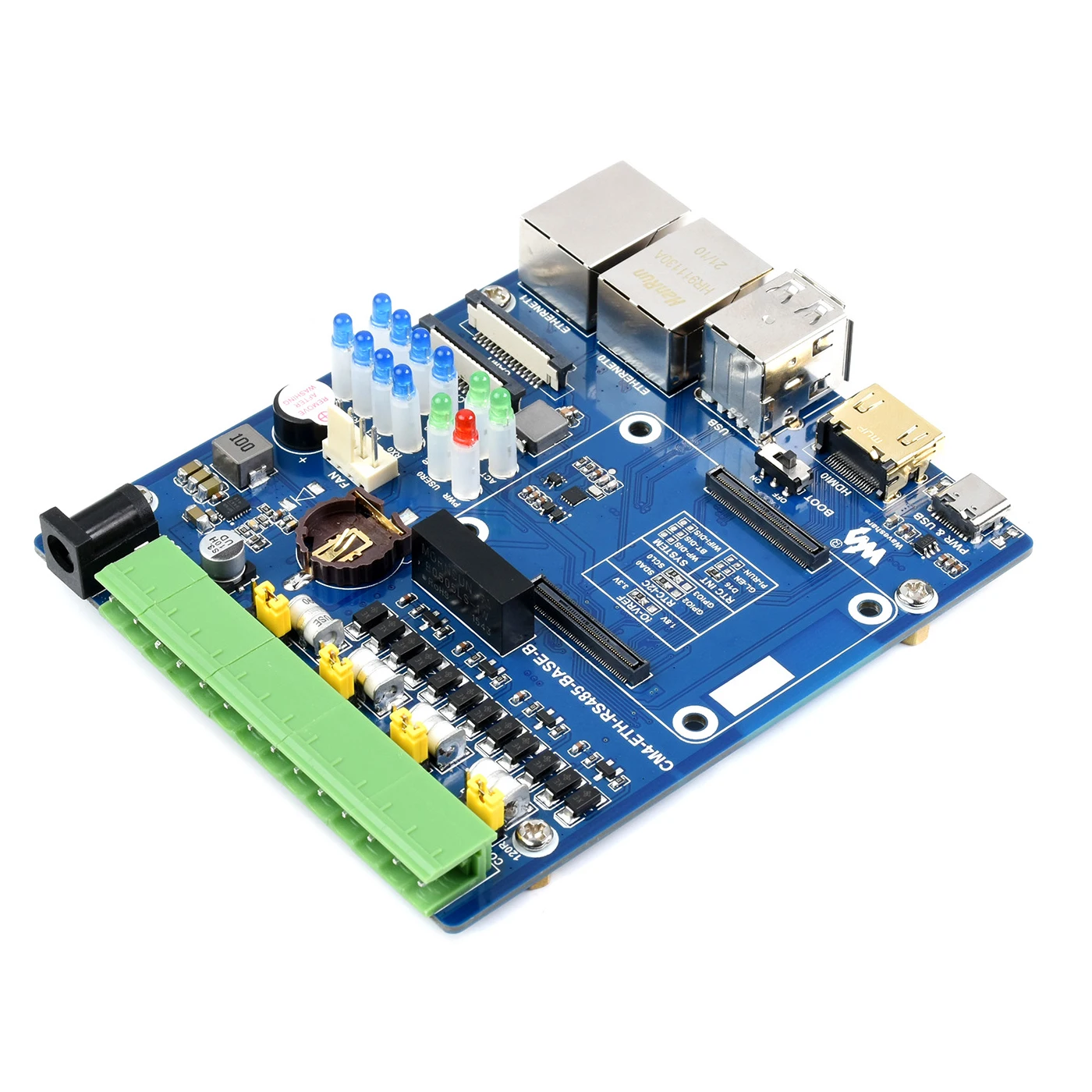 Placa portadora CM4 RS485 para módulo de cómputo RPI Raspberry Pi 4 Lite eMMc placa Base de expansión Ethernet Dual