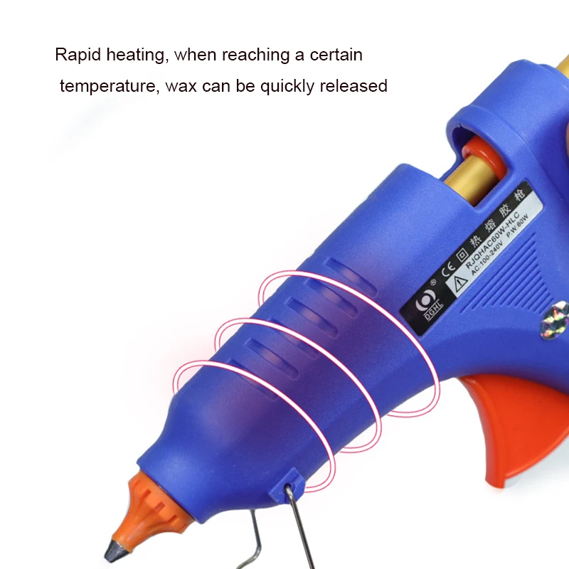 20W pistolet do klejenia wosku z 7mm * 100mm klej w sztyfcie Mini domowe pistolety przemysłowe temperatura cieplna termoelektryczne narzędzie do