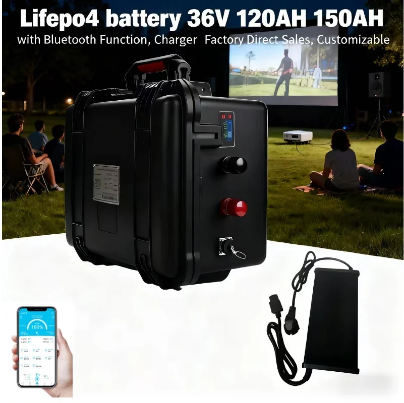 

36V 50Ah400Ah LiFePO4 Battery - Deep Cycle Rechargeable with Bluetooth 12S BMS | High Capacity Long Cycle Life for Trolling Moto
