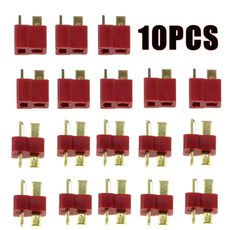 10 Stück T-Stecker männliche und weibliche Anschlüsse im Deans-Stil für RC-LiPo-Akku