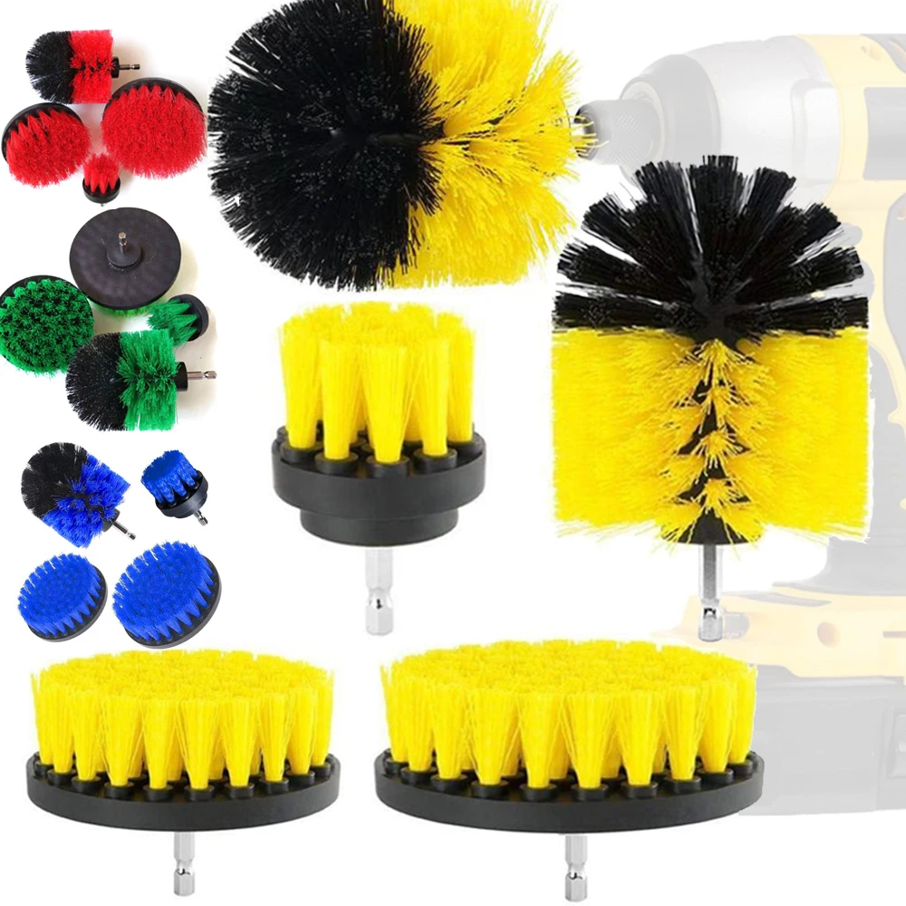 

4pcs Electric Drill Brush Set Car Detailing Cleaning Brush Power Drill Scrubber Attachments Car Wash Brush Tools