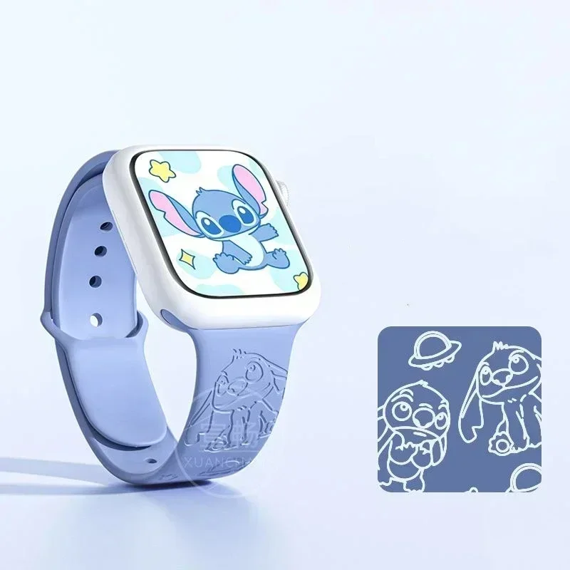 New Arrival Stitch Strap for Apple Watch Band 38mm 40mm 41mm 42mm 43mm 44mm Anime Silicone Sports Bracelet IWatch 8 Ultra