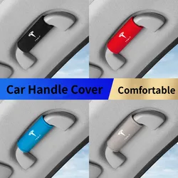 4Pcs Car Door Soft Plush Handle Cover protettiva Tesla Model 3 Model S Model X Model Y Auto Interior Door corrimano Decor Covers