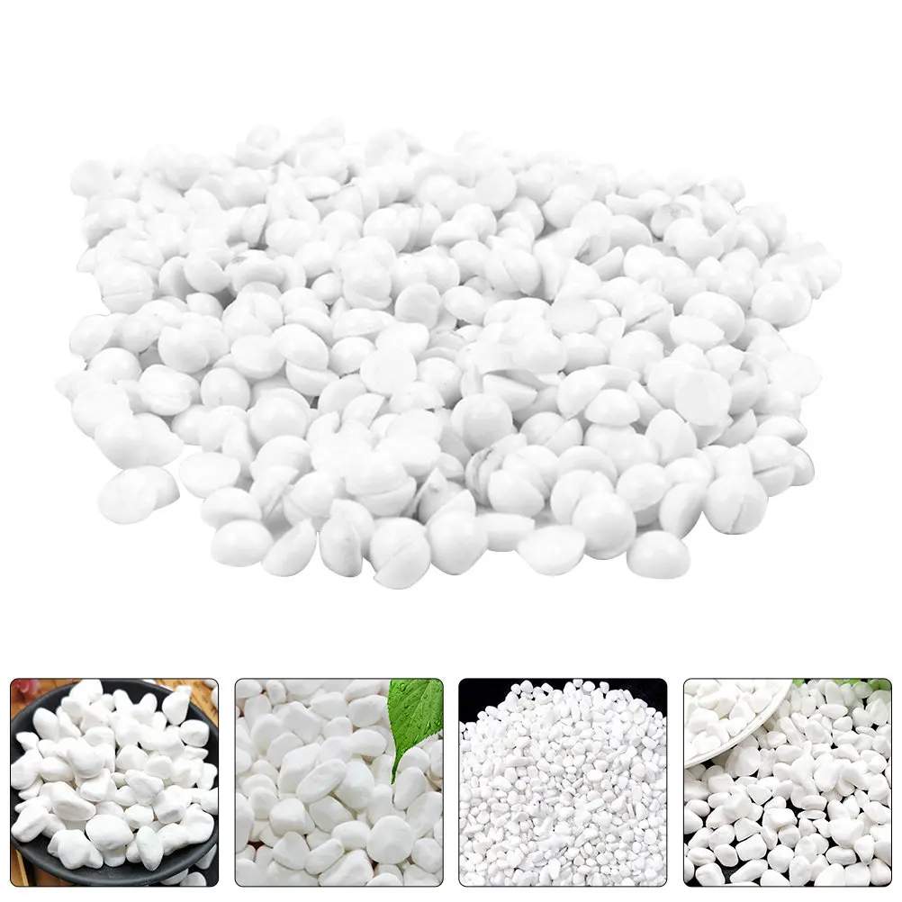 1Set Small White Decorative Stones for Aquariums Terrariums Plant Pots Gardens Landscaping Vases DIY Craft Gravel Rocks Decor