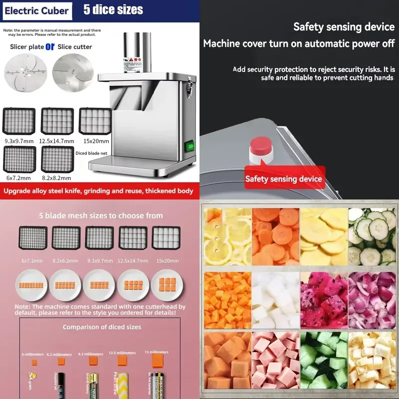 

SFW Certificate Multifunctional Vegetable Cutter Fruit and Vegetable Slicer Commercial Household Cube Cutting Stainless Steel