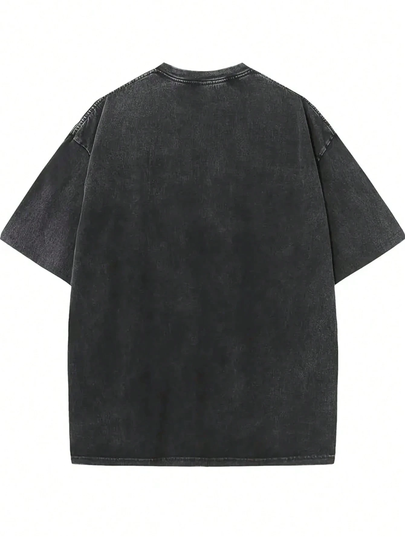 تي شيرت رجالي قطني أسود كاجوال بأكمام قصيرة صيفي ملابس الشارع الشهير تي شيرت مطبوع عليه رسومات ريترو