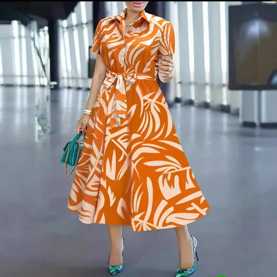 

Slimming rican Middle East Dr 2024 Autumn Cross-Border Ele Knitted Cotton Polyester Loose Waist A-Line Skirt for Cou...