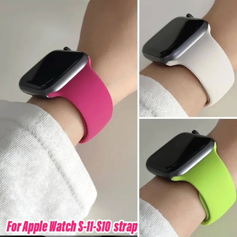 Silicone Band For Apple Watch S11-10 straps 46 mm 49mm 44 mm 45mm 40mm 42mm 41mm sports bracelet iWatch series 9 8 7 SE ultra 2