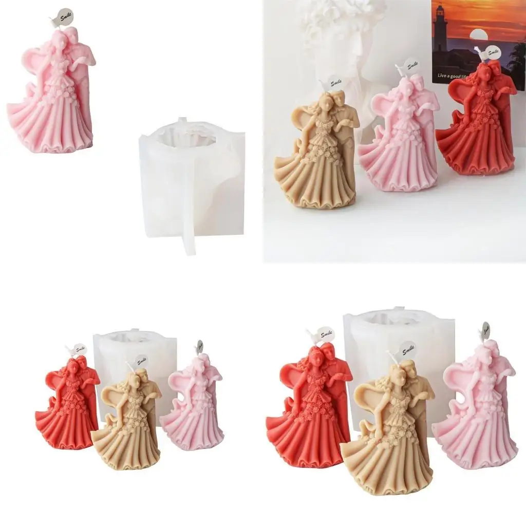 

J78F свадебная церемония силиконовая форма для свечей для мыла ручной работы гипсовая смола плесень ремесло