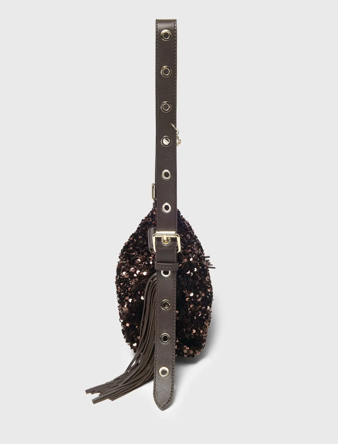Glitzernde Pailletten-Handtasche für Damen, luxuriöse Designer-Umhängetasche mit Quaste, modische Umhängetasche für Damen, elegant – Detail 3