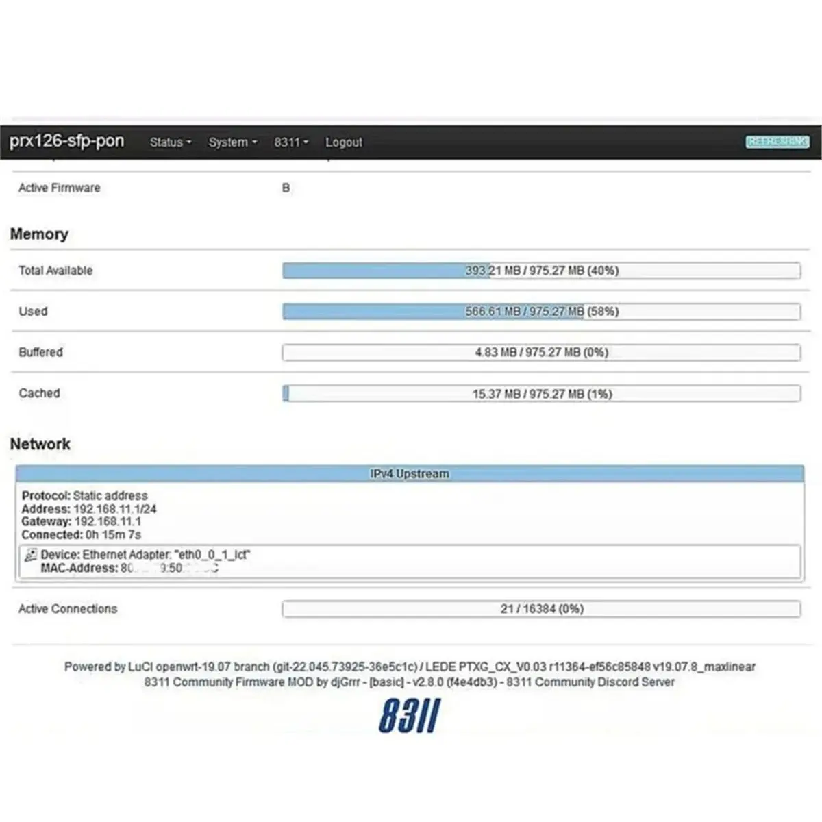 DT75BG 10Gb XGSPON ONU STICK 1270/1577nm 20KM SMF XGSPON SC/ XGSPON + Transceiver for Web IP Managermen,8311