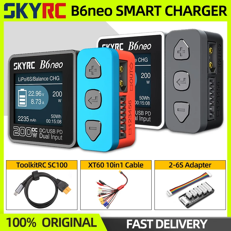 SKYRC B6neo Smart Charger LiPo Battery Balance Charger Discharger DC200W PD80W For RC Model Car Boat Airplane Drone Quadcopter