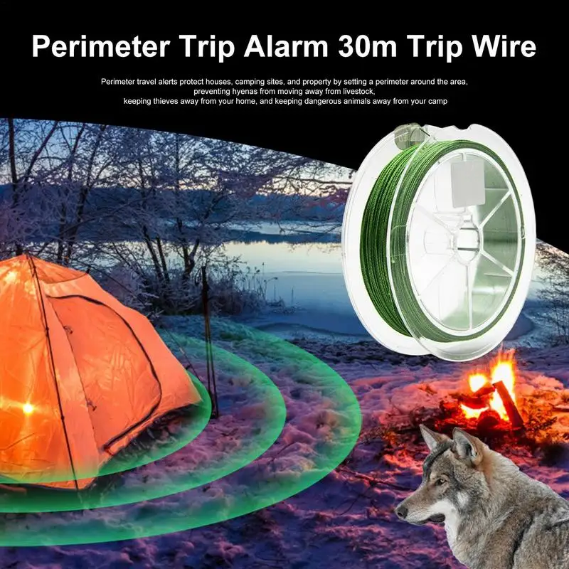 Camping Perimeter Alarm Camp Safe Trip Alarm High Tensile Strength Flame Retardant Fishing Assist Cord Kite String Hammock Tarp