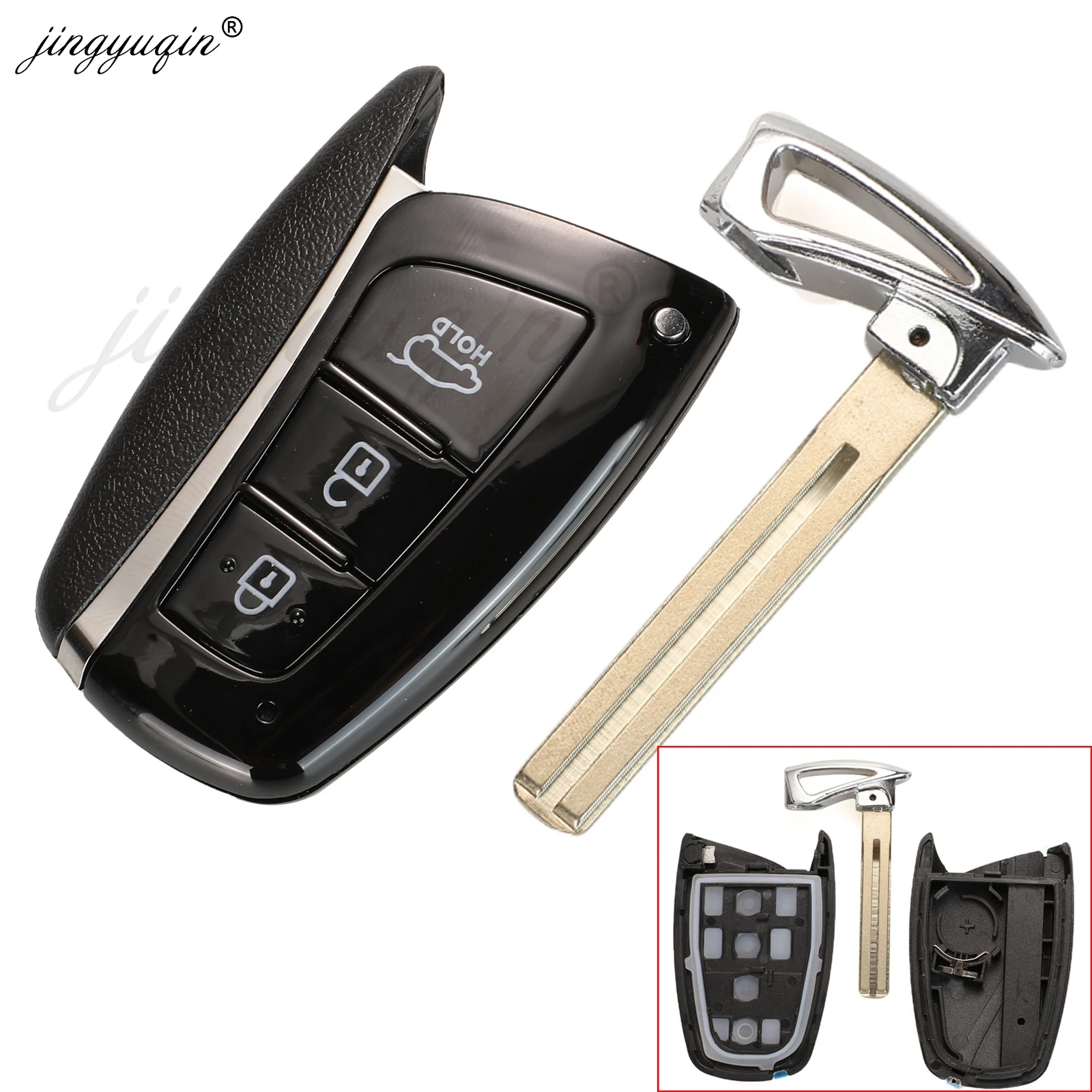 

Jinyuqin 3 4 кнопки смарт-ключ чехол для Hyundai Genesis 2013-2015 Santa Fe Equus Azera IX45 удаленный брелок Замена