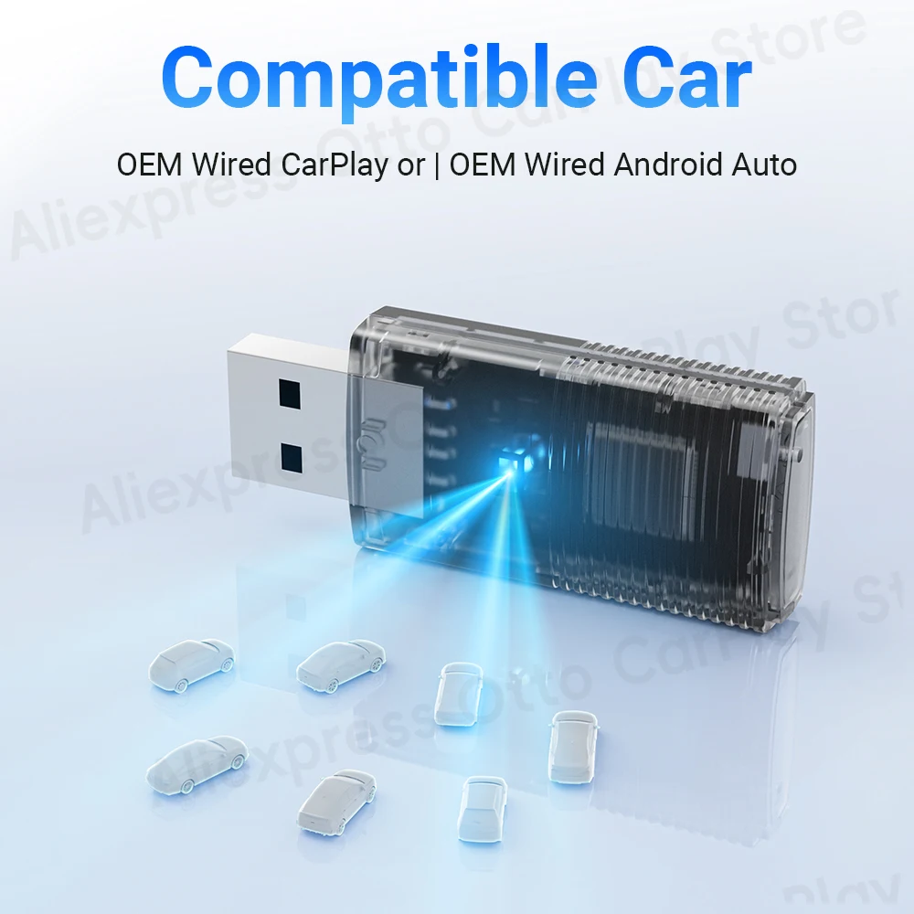 Mini Wireless CarPlay Android Auto Adapte 2 in 1 Car Accessories Car Play Dongle for iPhone and Android Phone New Arrivals 2024