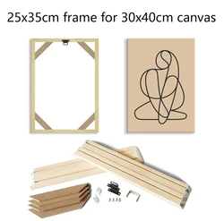 25x35cm DIY Wooden Frame For 30x40m Canvas Prints Diamond Painting Frame Kit Picture and Poster Wood Bars Wall Frame Home Decor