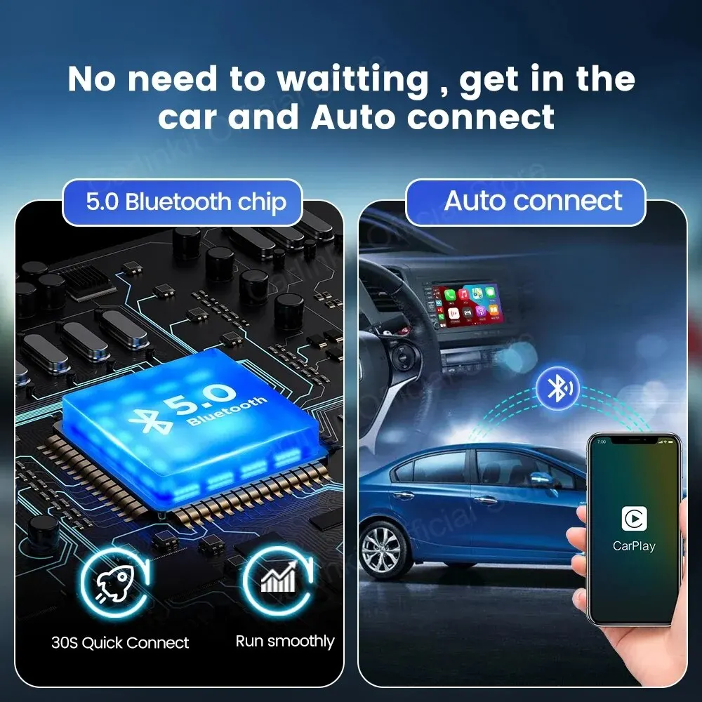 CarlinKit 4.0 e 3.0 Wireless CarPlay Android Auto Adapter Bluetooth 4.1 Dongle per Audi VW Benz Kia Honda Toyota Ford Spotify BT