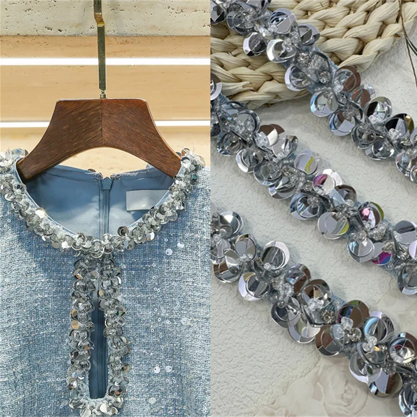Heavy Industry DIY Handmade Sequin Studded Jewelry Shoe Hat Edge Pressing Strip Studded Ribbon Tweed Lace Clothing Accessories