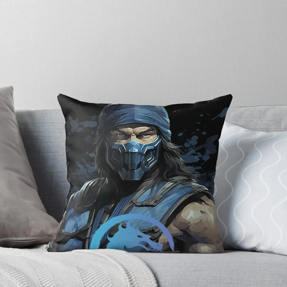 

MK 1 Sub Zero Throw Pillow Elastic Cover For Sofa Sitting Cushion anime girl pillow