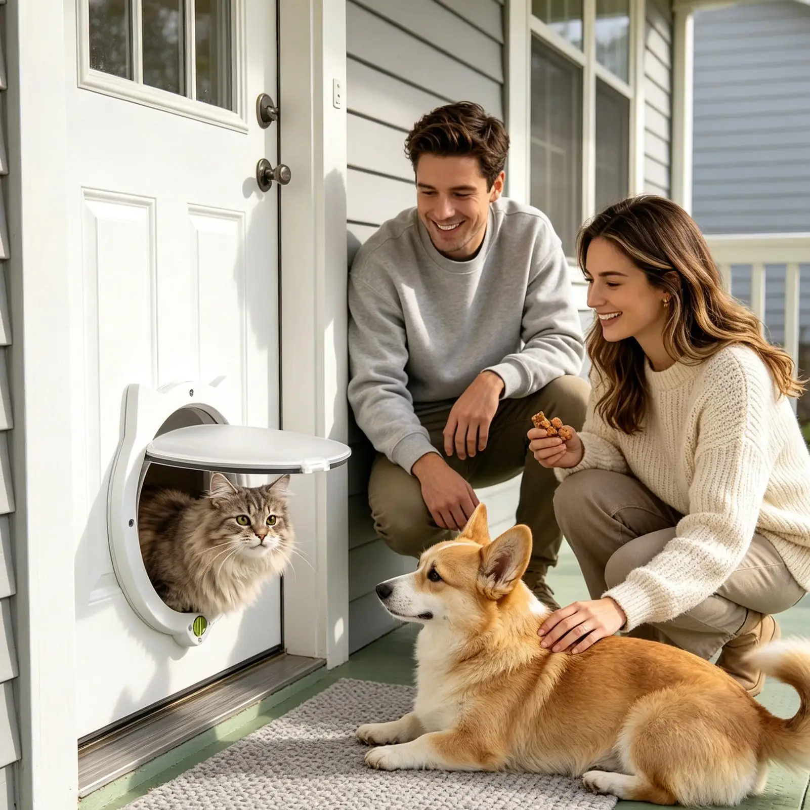 Dog Door 4 Locking Modes Weather-Resistant 12.2inx10.2in Cat Flap Indoor For Puppy Kitten Wall Kitchen Living Room Bedroom