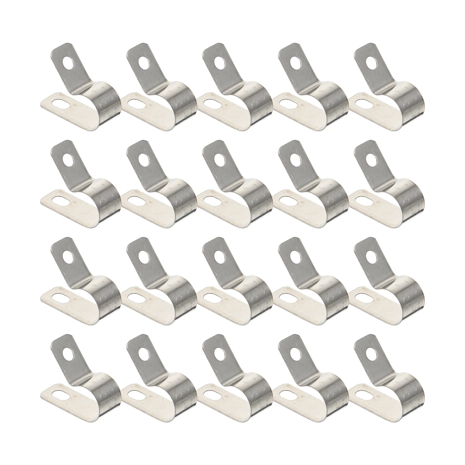 

20 pcs R-type Cable Fixing Clips Wire Organizer Buckle Durable Metal Fastener Silver Stainless Steel Cable Management