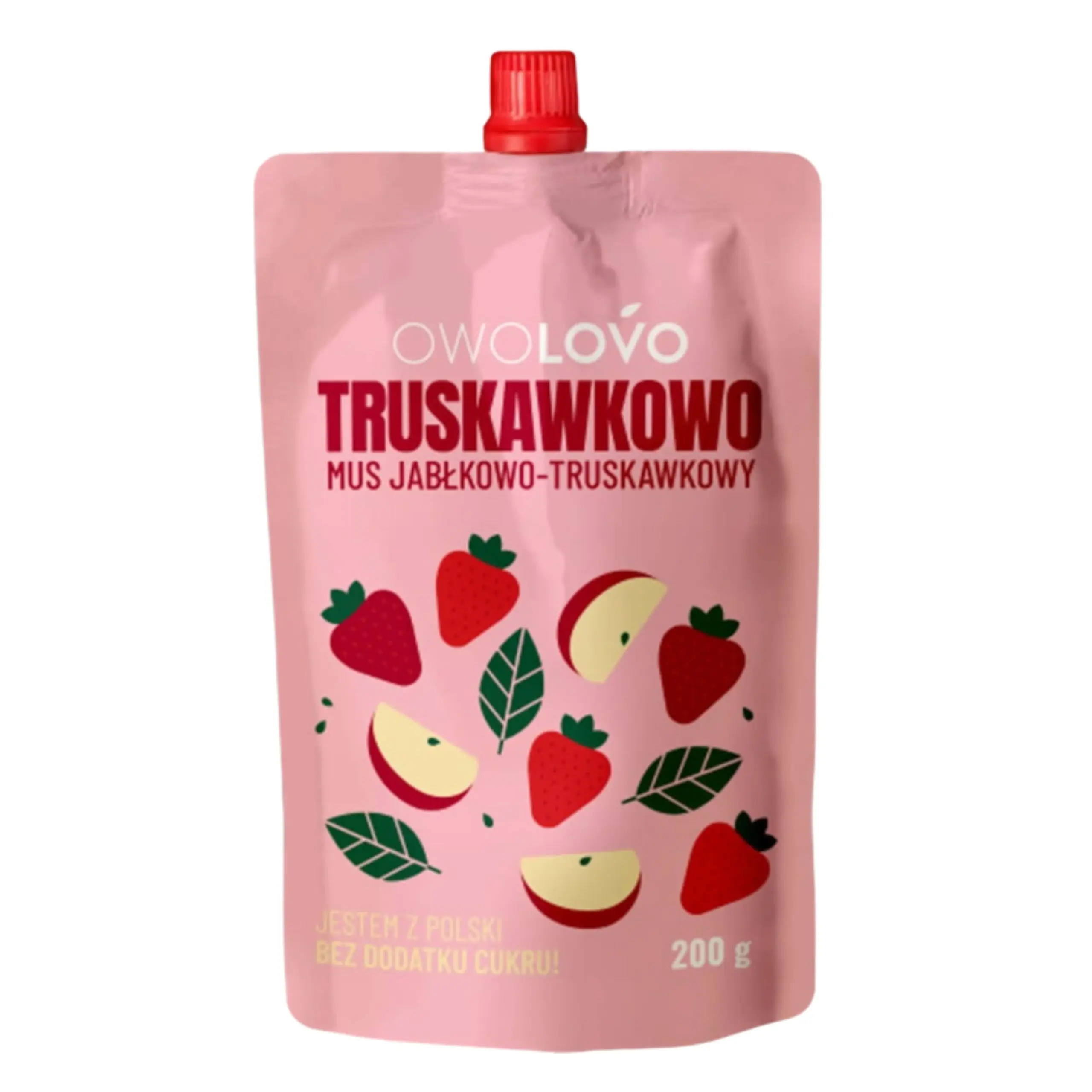 MUS JABŁKOWO-TRUSKAWKOWY 200g TRUSKAWKOWO