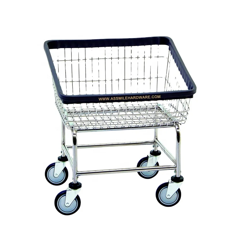 chrome-plated steel wire roll-on front-load heavy-duty laundry basket with a capacity of 100 kg, suitable for home and l