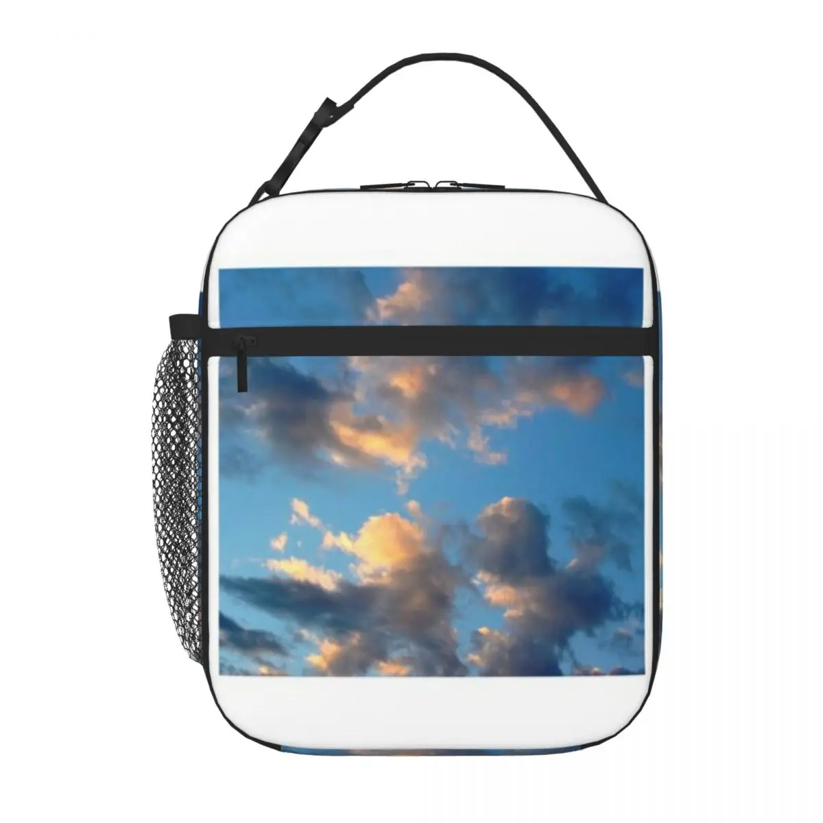 Hot Sale Sky And Clouds Zipper Closure Lightweight Lunch Bag Office Outdoor Lunch Meal Prep Bag