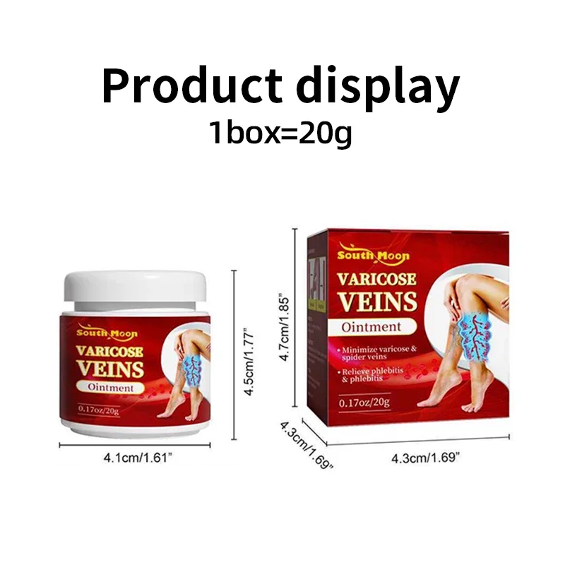 5Pcs Varicose Veins Treatment Cream Angiitis Legs Dilated Relief Vasculitis Phlebitis Spider Leg Varicosity Foot Care Medicine