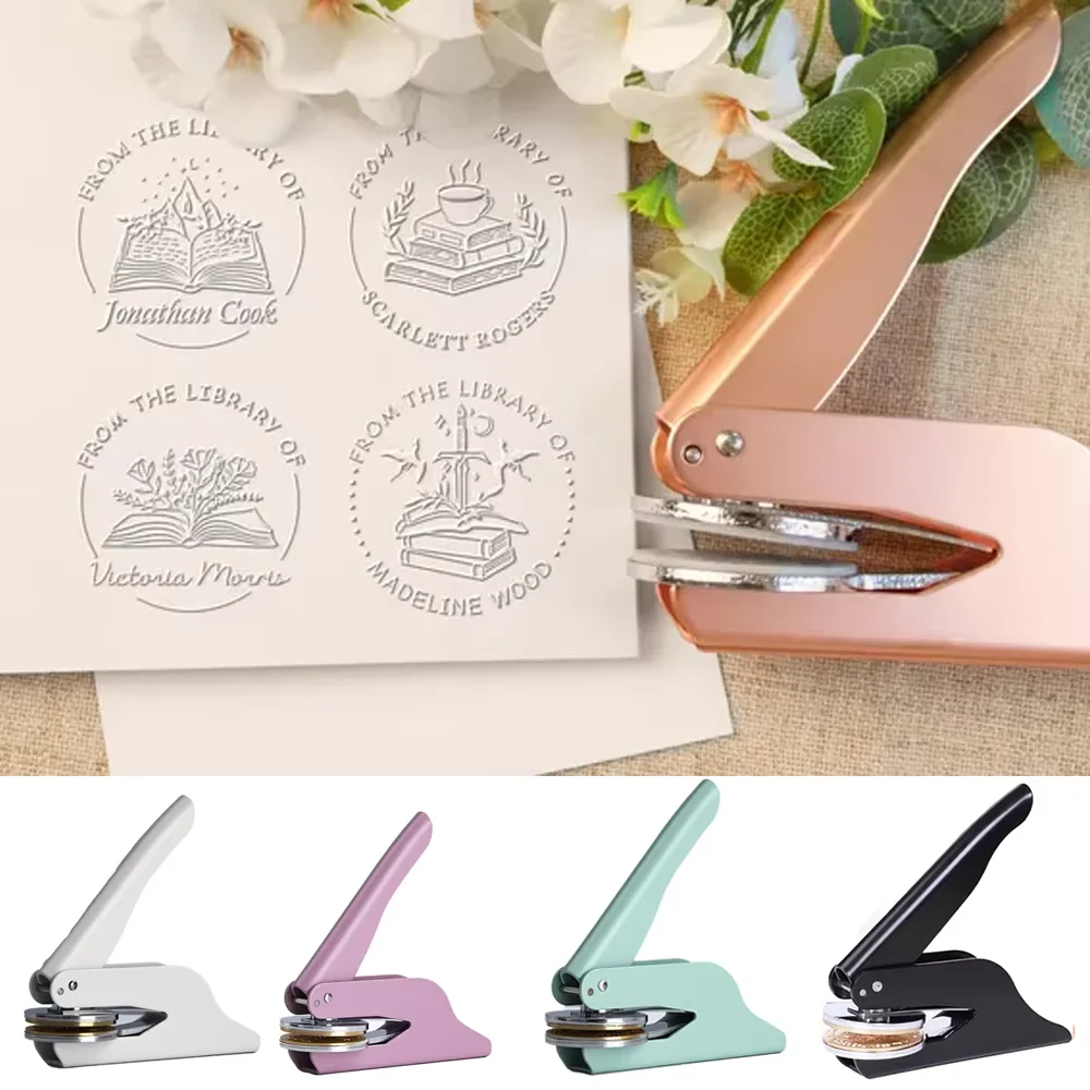 Prägestempel mit Individuellem Logo, Anpassbare Prägung für Bibliotheks-Bücher, Einladungen, Hochzeiten, Firmenpapiere und Ledersiegel