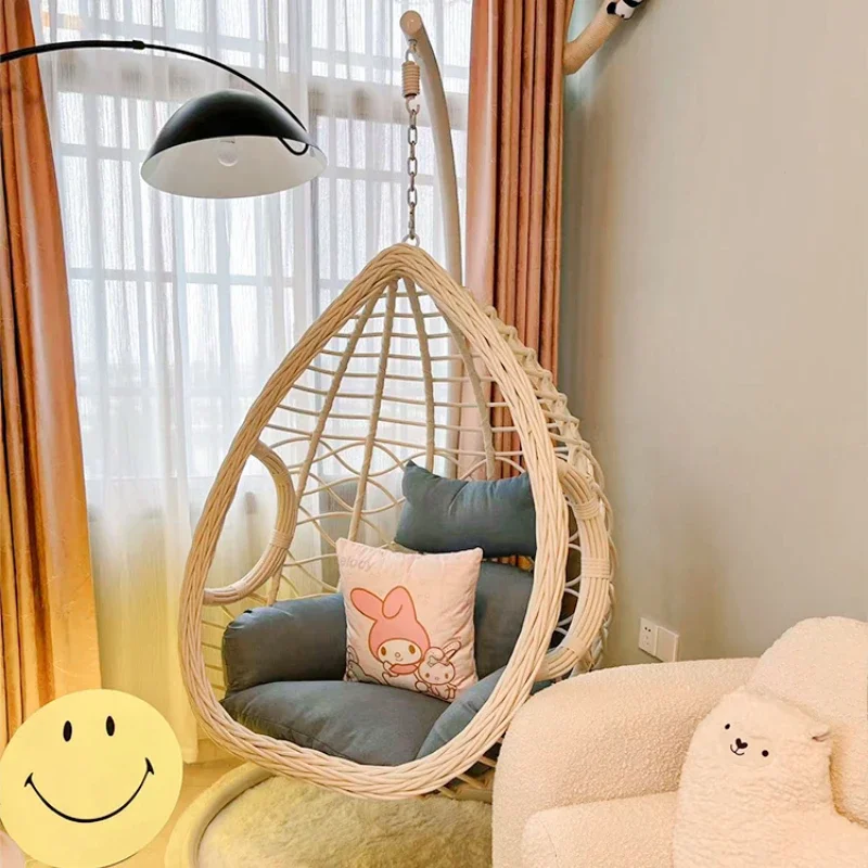 

Basket rattan chair balcony hanging chair household indoor swing Internet celebrity bird's nest living room hanging orchid chair