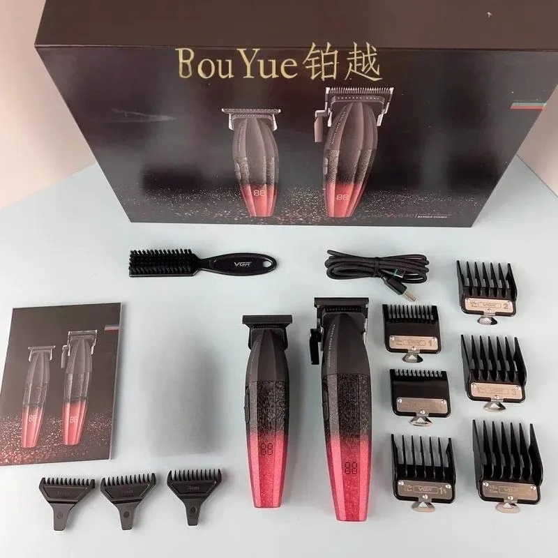 VGR V-640 2 in 1 Metal Beard Trimmer Professional Cordless Hair Clipper Men Shaver Razor Grooming Kit Electric Cutting