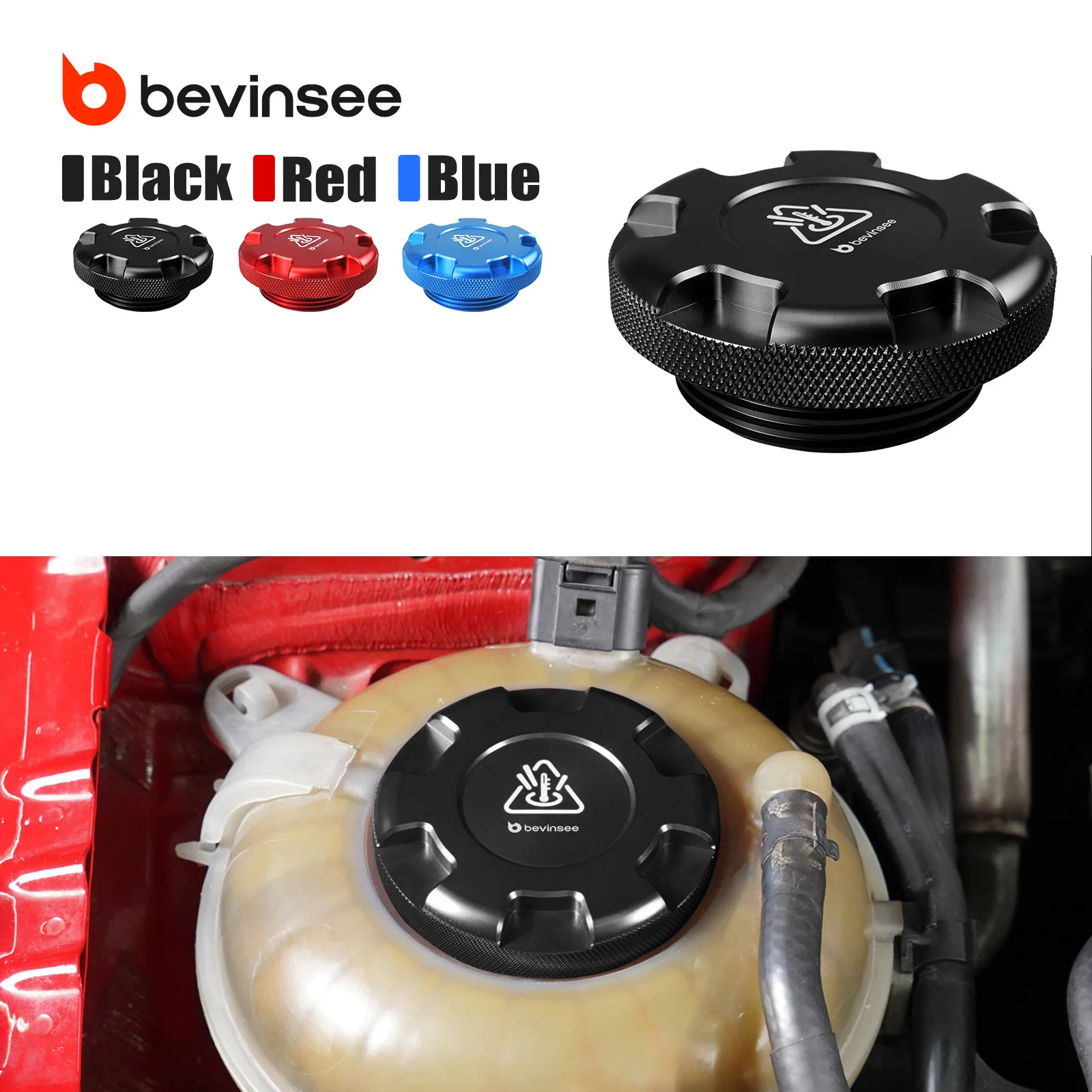 

BEVINSEE Coolant Reservoir Cap for Audi A3 S3 RS3 TT TTRS SQ2 Q2 Q3 RSQ3, for VW Golf 6/7/8 for Tiguan for Passat, for SEAT Leon