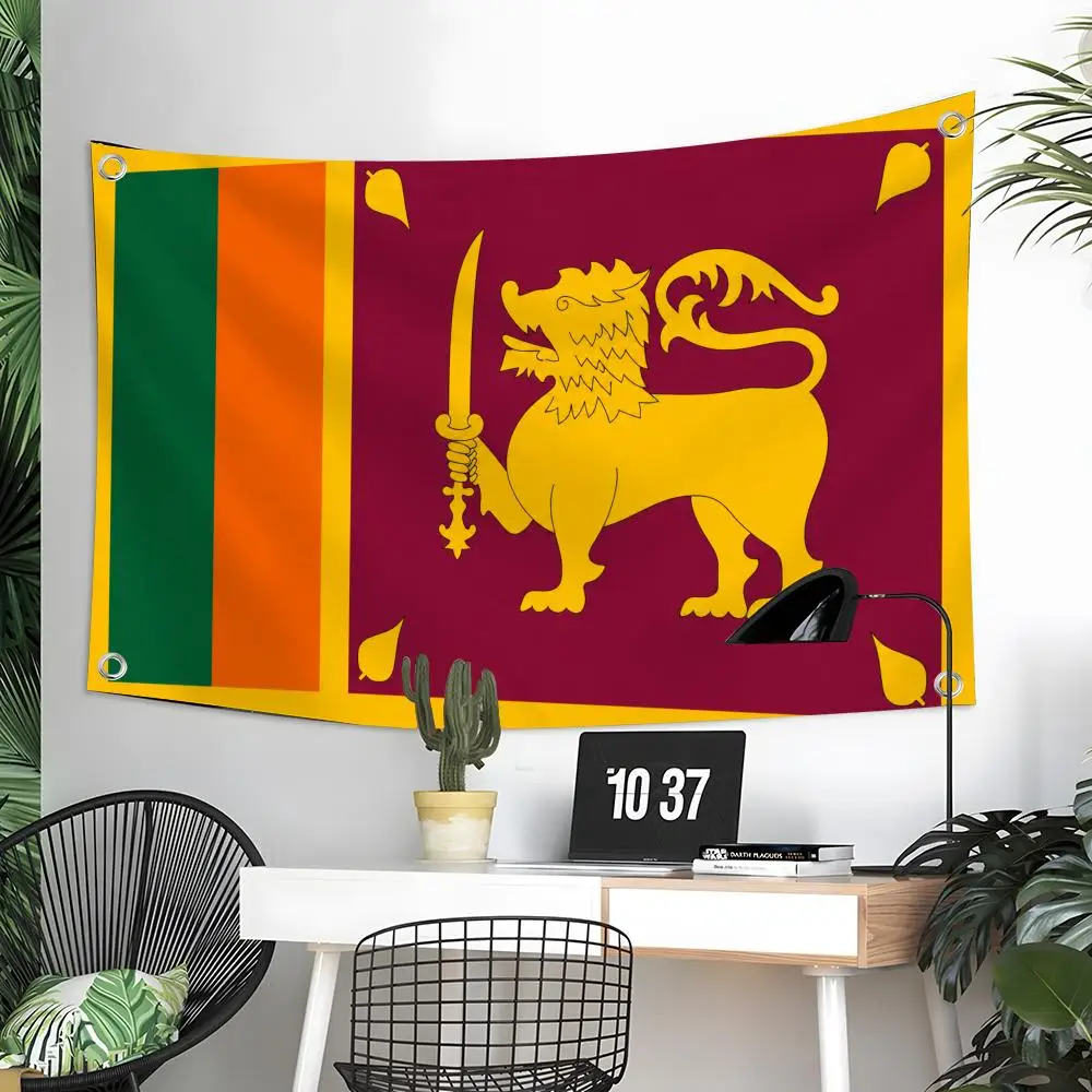 Sri Lanka Flags Custom Wall Hanging Background Art Banner For Bedroom Home Living Room Outdoor Decor