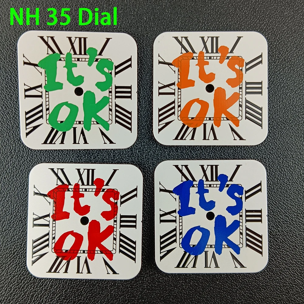 

NH35 dial square dial Watch dial Custom logo Roman Numeral Dial men watch dial NH35 date at 6 o'clock watch accessories