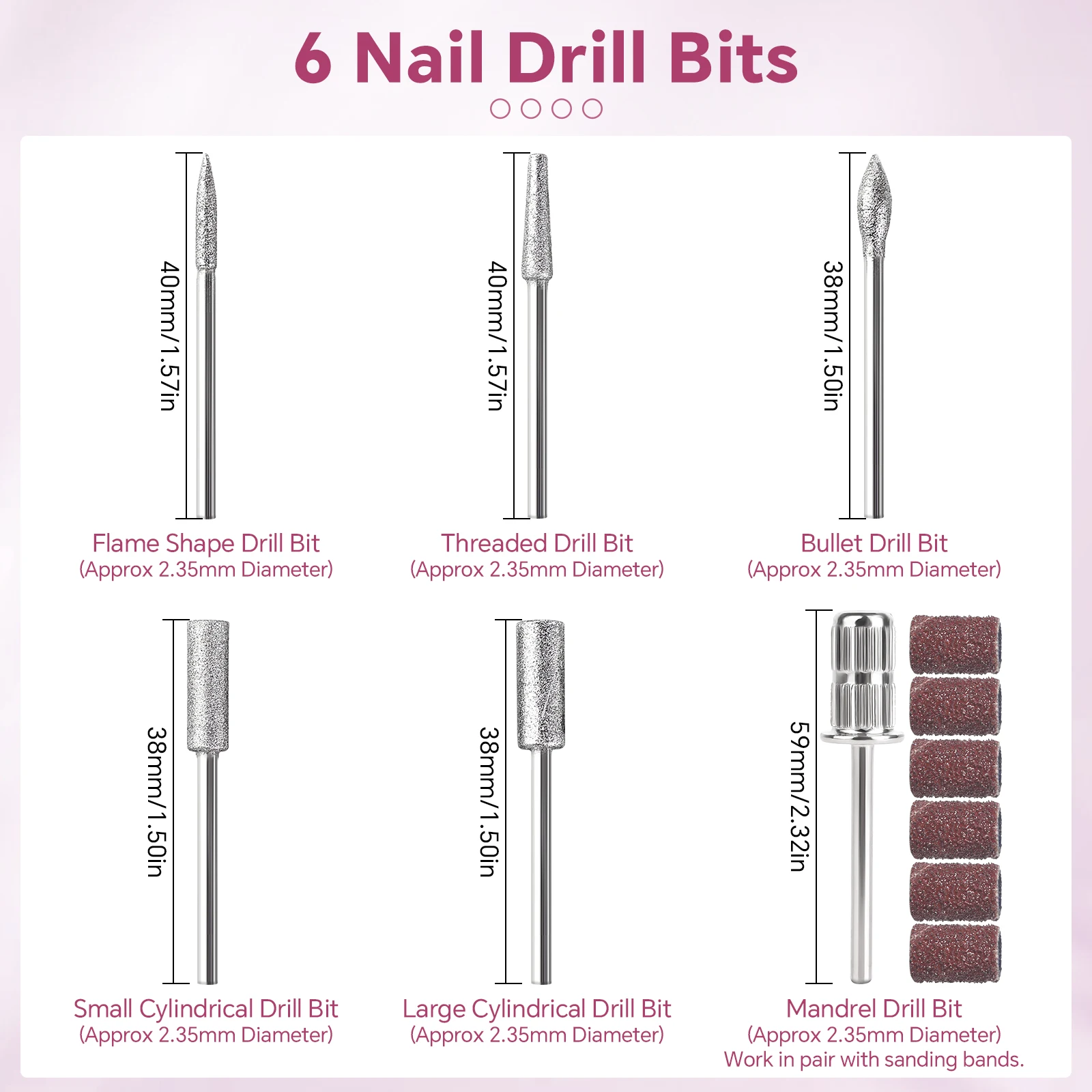 45000RPM Electric Nail Drill Machine Portable Professional Nail Drills for Gel Nails Polish White Low Noise Nail Sander File