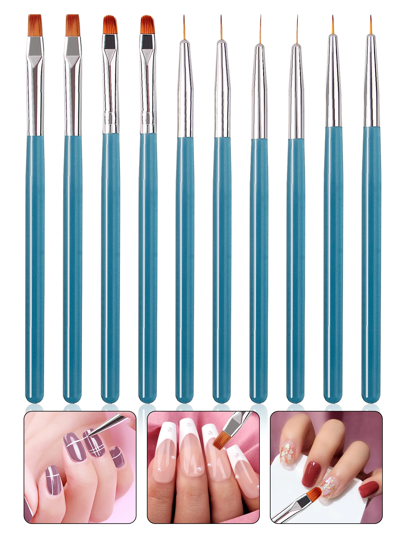 

Профессиональный набор кистей для дизайна ногтей, 10 шт., ультратонкие кисти для тонкой линии/разничной торговли для гель-лака и дизайна, инструменты для прецизионной живописи