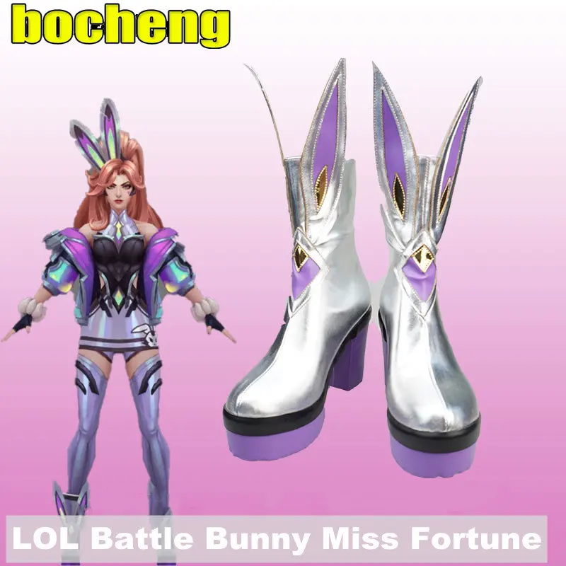 

Обувь для косплея LOL Battle Bunny Miss Fortune, обувь для косплея LOL, сексуальная женская обувь, высокие сапоги, обувь на каблуке для Хэллоуина