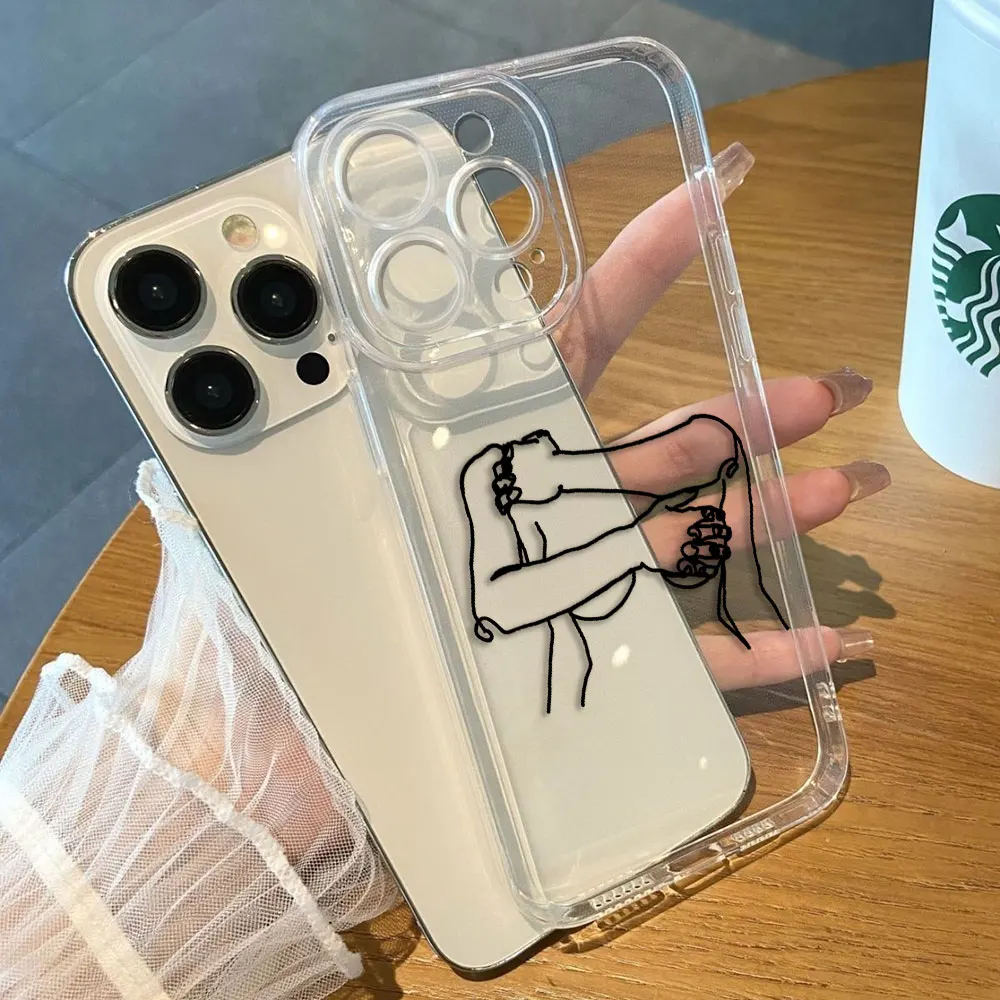 

Sexy Couple Art Lines Clear Phone Case For OPPO A6X A5 A3 A3X A5X A94 A79 A74 A73 A60 A58 A57 A55 A54 A53 A17 A15 A9 Case Cover