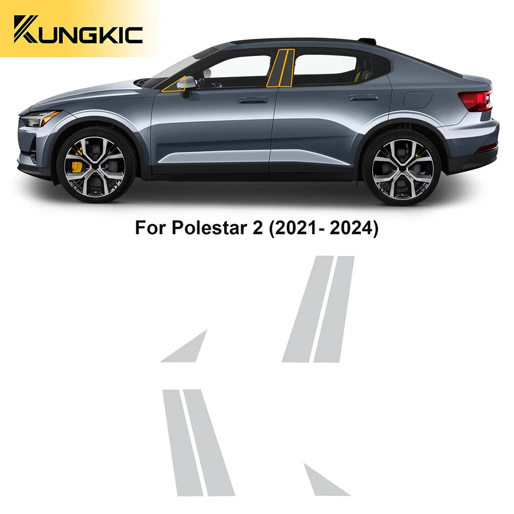 

Для POLESTAR 2 2021-2024 автомобиля B-Pillar передняя фара заднего вида прозрачные фотоаксессуары против царапин Refit PPF