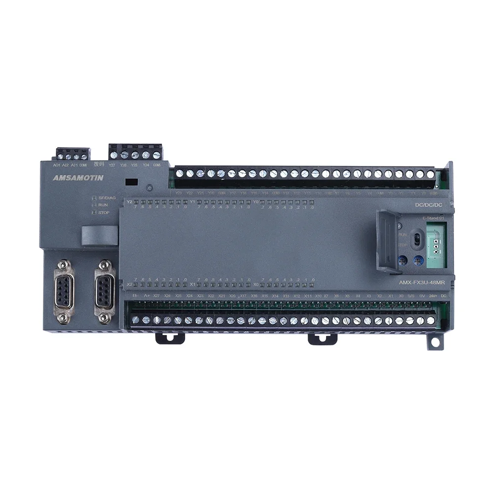 AMX-FX3U-48MR Compatible MELSEC PLC 2AI/1AO 24DI/24DO MODBUS Function Mitsubishi Free CIF31 RS232 Cable