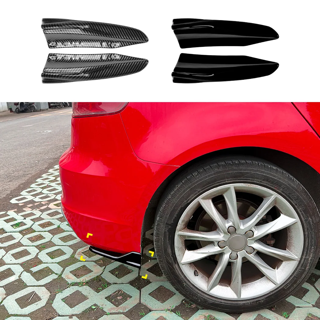 

For Audi A3 S3 8V Sline Hatchback 2013-2016 High Quality ABS 2/Pcs Car Rear Bumper Protection Cover Lip Spoiler
